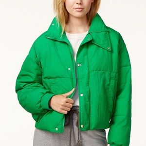 Free people green puffer jacket